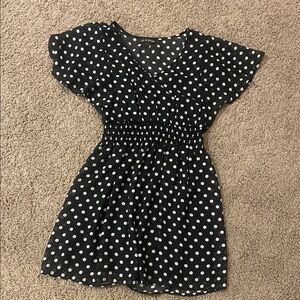 As U Wish Black and White Polka Dot Dress